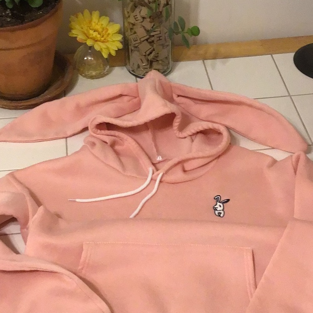 HOST PICK Bunny Ears Pink Drawstring Hoodie (#5)